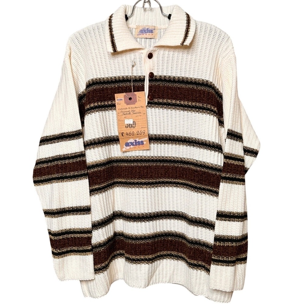 NWT Italian Hand Knit Henley Sweater Women's Large Romantic Dark Acadamia Wool